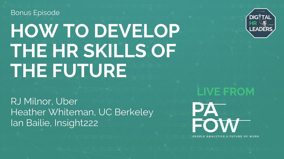 david_green_uk's tweet photo. How to develop the HR skills of the future https://t.co/cywzC0DaQa

Special edition of the Digital HR Leaders Podcast w/ @HWhitemanPhD @ianbailie and RJ Milnor recorded live at #PAFOW via @myHRfuture 

#HR #PeopleAnalytics #FutureOfWork #Learning https://t.co/yIkhcwDBmd