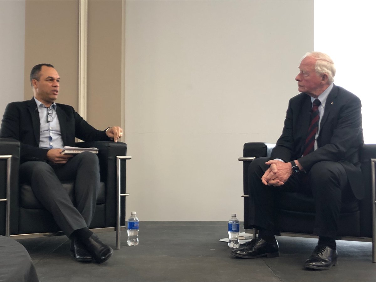 Our Chair the Rt Hon David Johnston chats with <a href="/OPSChiefSloly/">Chief Peter Sloly</a> this morning about the importance of trust and leadership. The event brings together <a href="/OttawaPolice/">Ottawa Police</a> senior officers, staff sergeants, and managers.