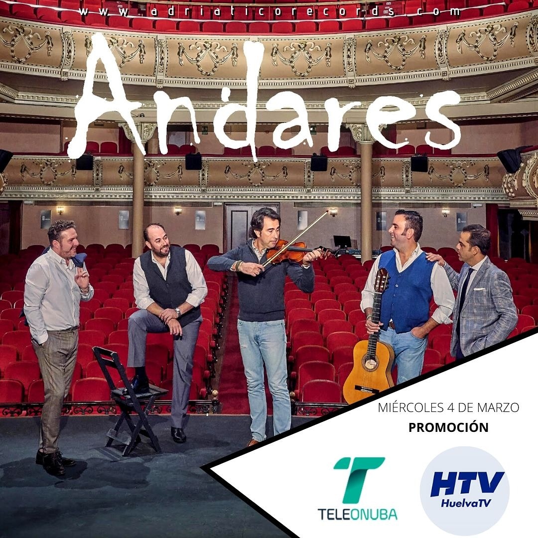 <a href="/andares_oficial/">Andares</a> de promoción, mañana miércoles dia 4 de Marzo en <a href="/TeleonubaTV/">Teleonuba</a> y <a href="/Huelvatv/">Huelva Televisión</a> .
#tecamelo nuevo single y videoclip🎬
<a href="/ADRIATICORECORD/">ADRIÁTICO RECORDS</a>