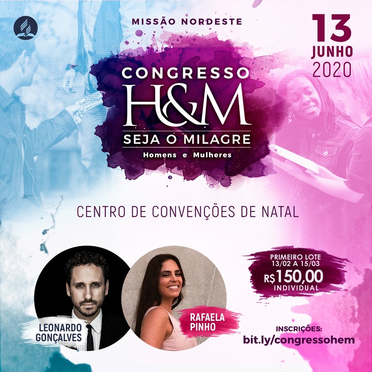 AdventistasMRP's tweet photo. O Centro de Convenções vai ser pequeno para esses dois encontros. Teremos atrações incríveis e quase duas mil pessoas. Não fique de fora e #sejaomilagre também!
#congressoH&M #congressoparahomens #congressoparamulheres #sejaomilagre #Natal #RN #centrodeconvencoes https://t.co/mG1wUncJQX
