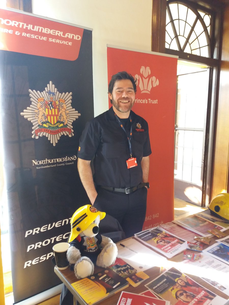 NlandFRS's tweet photo. Our Stephen's from our Prince's Trust Programme is out and about again - this time you can catch him at - Kirkley Hall College talking Safe and wellbeing and our FireStoppers campaign. #IWill #PrincesTrust #WorFloInOnTheAction #FlorenceTheFirefighter https://t.co/JPmWciWUmX