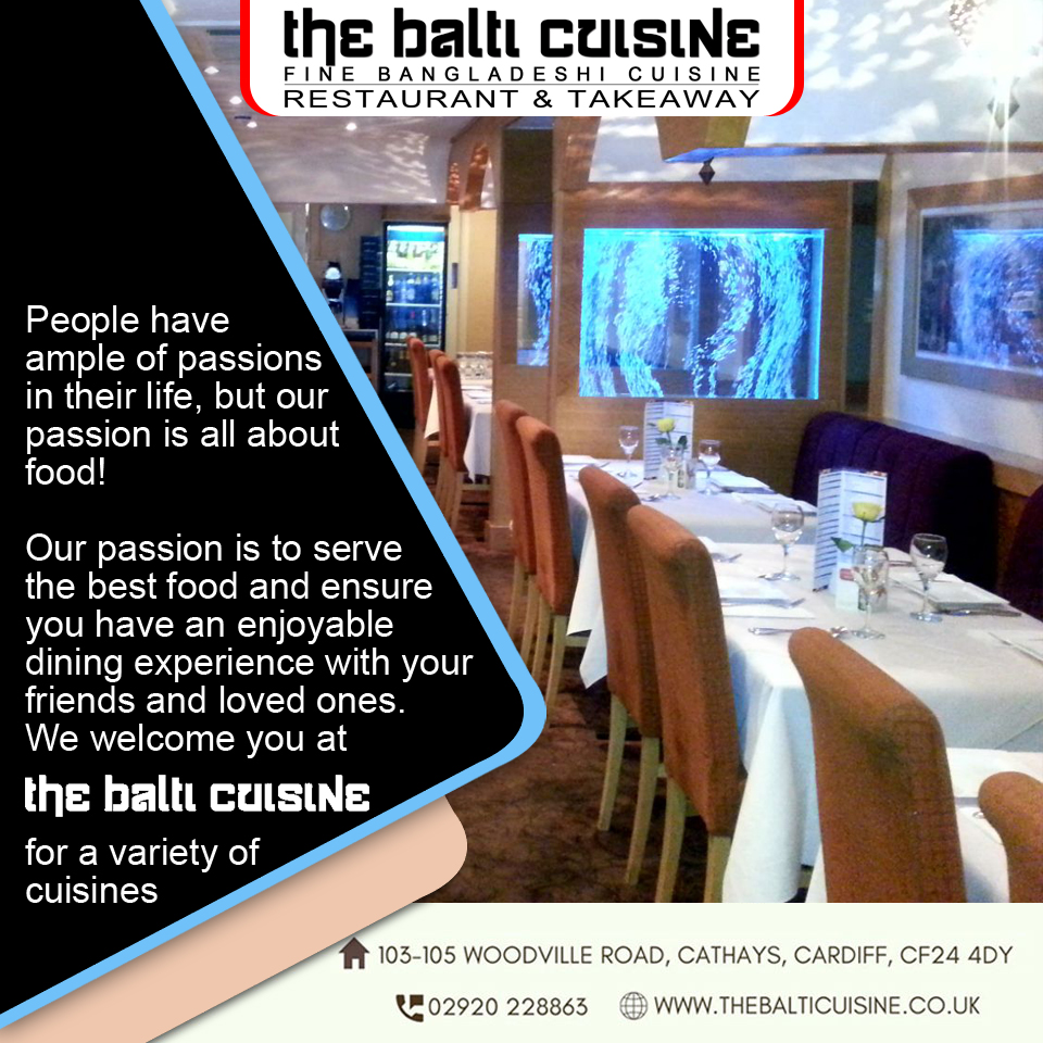 People have ample of passions in their life but our passion is all about food. 
Our passion is to serve the best food and ensure you have an enjoyable dining with your friends and loved ones. 
We welcome you at The Balti Cuisine for a variety of cuisines.
#TheBaltiCuisine