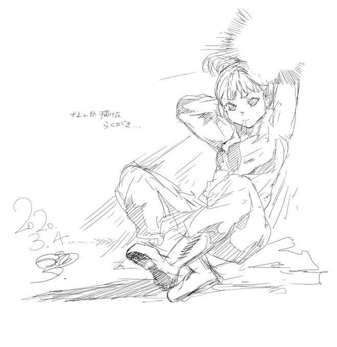 今描いてた落書きです…。平沢進メドレー聴きながら描いてたので特に誰というわけではありません。寝ます(笑) 