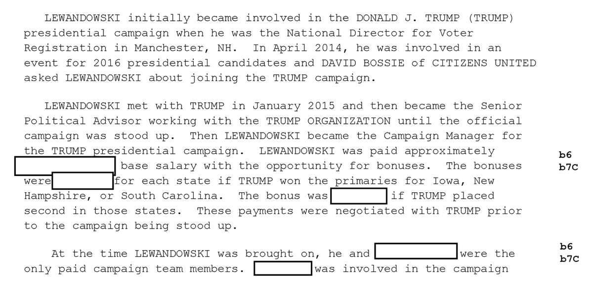 Let's jump to COREY LEWANDOWSKI. OOH, some good stuff here.Who put him with Trump? DAVID BOSSIE of CITIZENS UNITED infamy. ("Citizens United with Putin and Saudi")