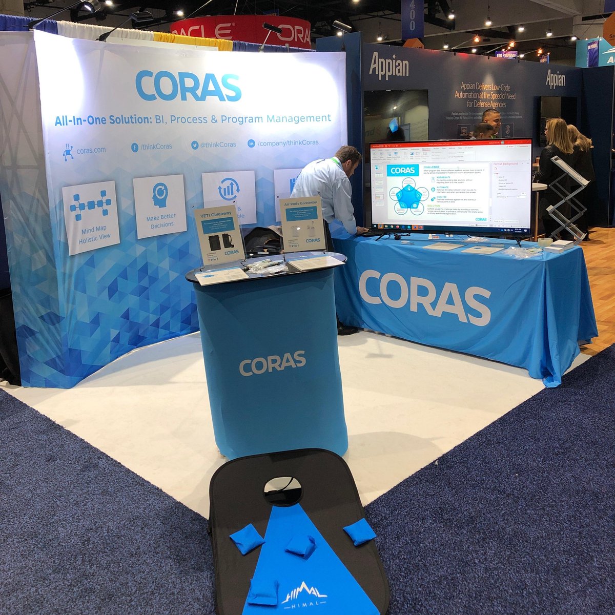 thinkcoras's tweet photo. CORAS is revolutionizing how the DoD visualizes and makes decisions! Stop by booth #612 at #WEST2020 to learn more and for a chance to win a YETI cooler backpack or Airpods when you schedule a demo or drop a business card! #giveaway #thinkcoras https://t.co/U8X0VMSiMK