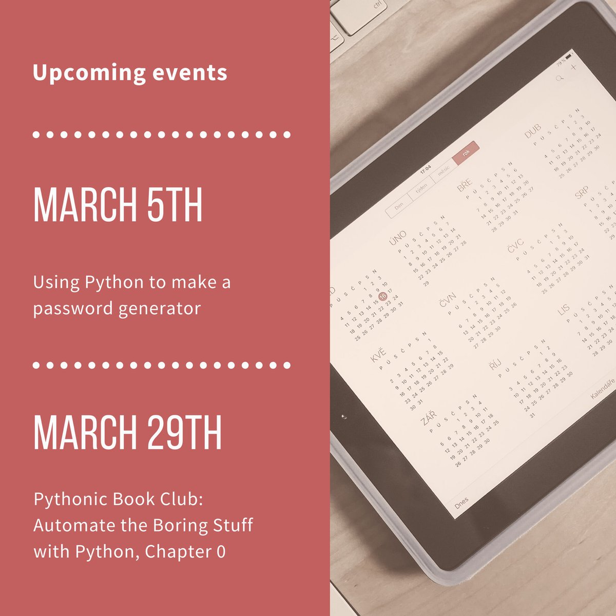 CLEPyladies's tweet photo. Two events coming up this month. First one is THIS WEEK! 🎉
https://t.co/9puZhrTbQv #python #PyLadies #Cleveland #LearnToCode #womenintech @pyladies https://t.co/xjBtqGiGQL