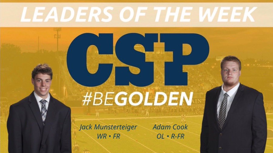 Congratulations ⁦<a href="/adamcookgs32/">Adam Cook7️⃣1️⃣</a> and ⁦<a href="/jackmunstertei2/">jackmunsterteiger</a> for being selected as Leaders of the Week!  We appreciate the positive impact you have on CSP Football!