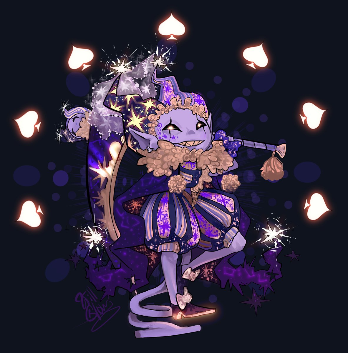 WiliamGlowing's tweet photo. #fan_art #art #deltarune #jevil #outerrune #will_glow #wiliam_glowing #draw #paint #draw https://t.co/cn6E3qls68