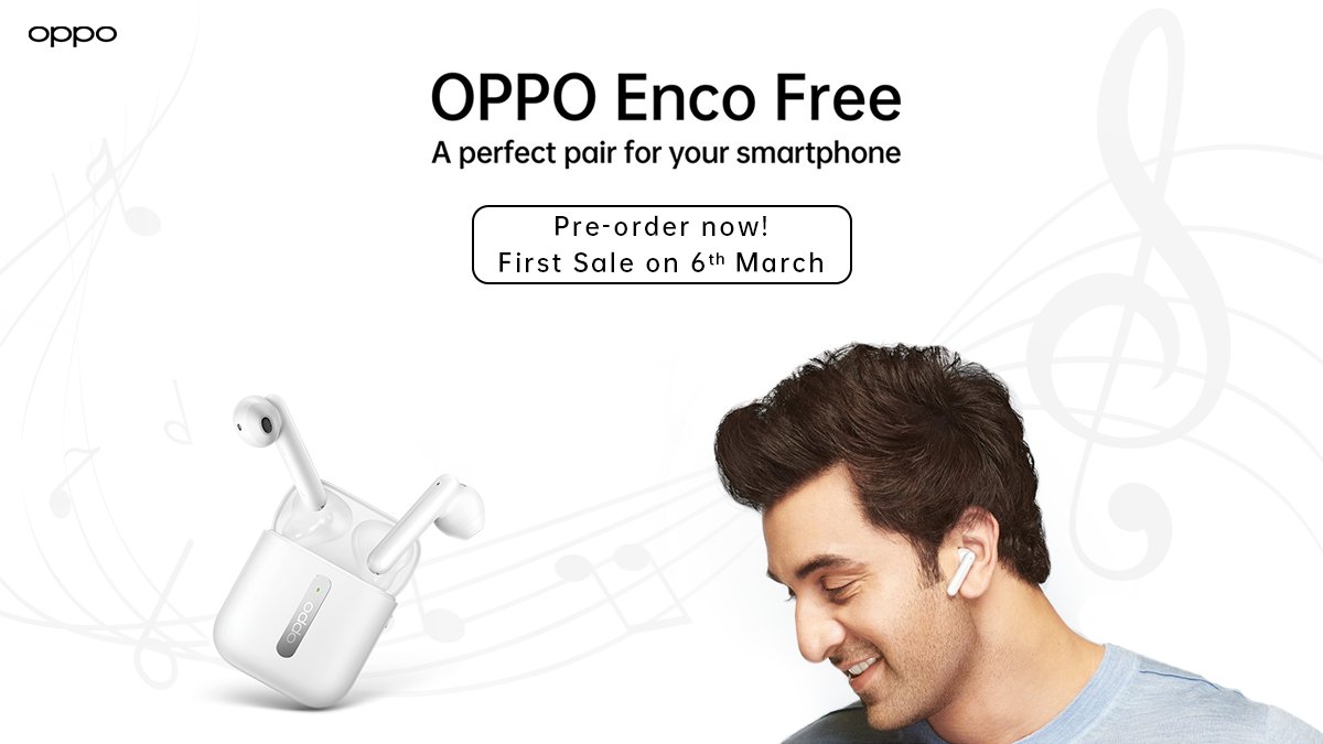 OPPOIndia's tweet photo. Let every beat move you! OPPO Enco Free, wireless headphones are here to elevate your musical experience. Pre-order now: https://t.co/Zw4lkFmf2U https://t.co/pOaEzlKW3P