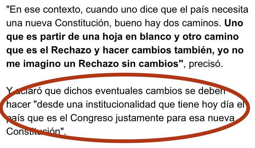 mcubillossigall's tweet photo. Entonces estamos de acuerdo @alfonso_swett 😉 porque hoy @Emol aclara que planteas que los cambios a la Constitución se deben hacer desde “una institucionalidad que tiene hoy día el país que es el Congreso”. Y eso es lo mismo que pienso. https://t.co/IwOTKXGbJP