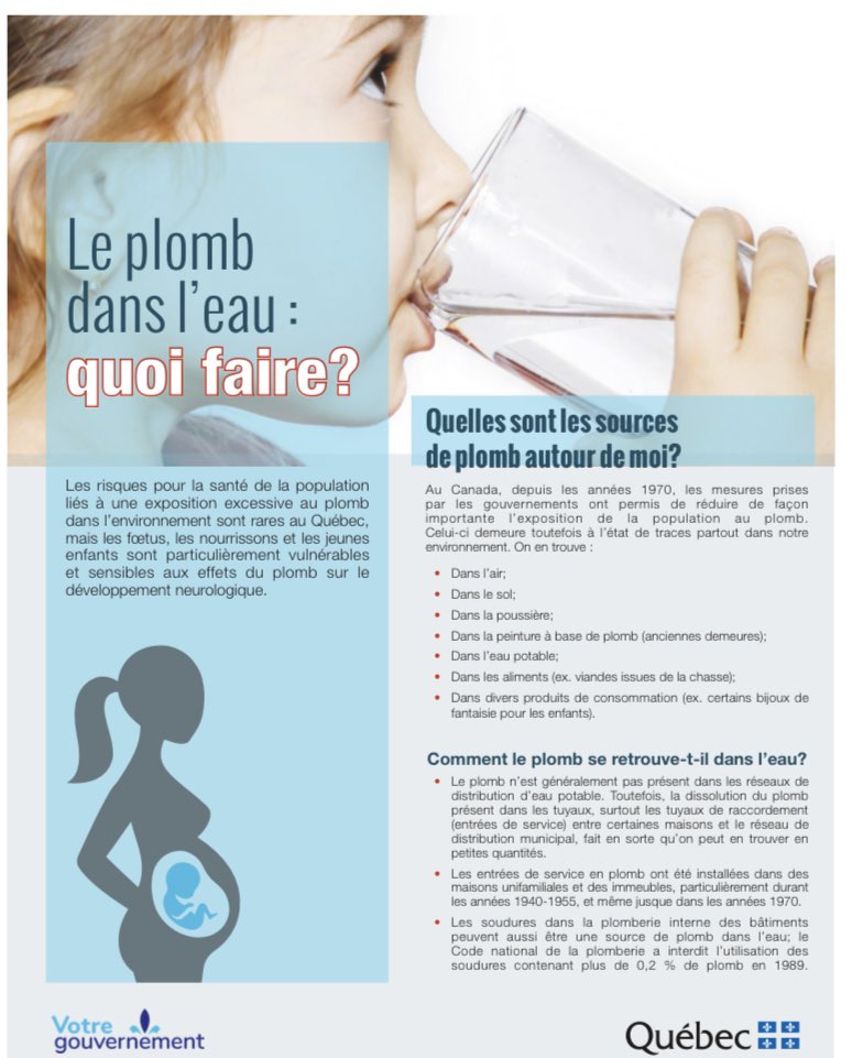 Du plomb dans l’eau potable! environnement.gouv.qc.ca/eau/potable/pl…