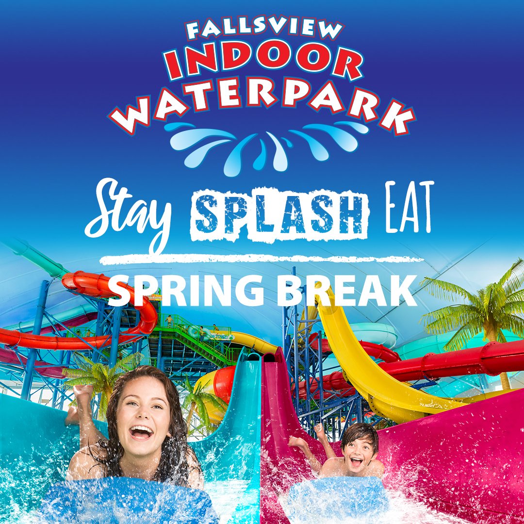 Stay, splash and eat this Spring Break with us at #FallsAvenue Resort! We're located on the 20 acre resort with first rate hotels, exciting attractions and numerous restaurants all under one roof!😀 Book your #SpringBreak package  for accommodations, #Waterpark passes &amp; more!💦