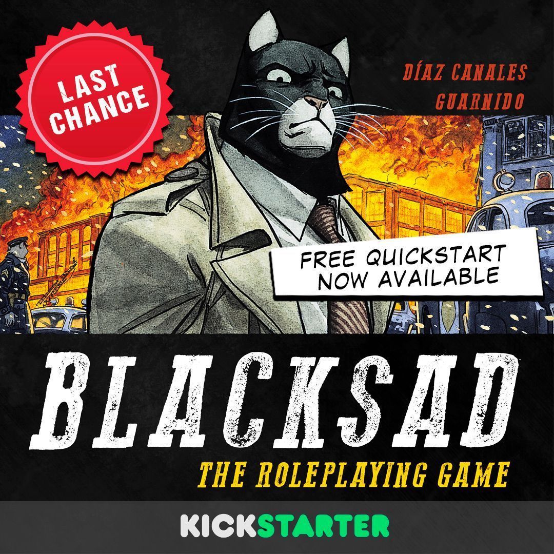 Only 24 hours to back Blacksad: The Roleplaying Game Kickstarter!

🎲 Let's unlock those new cases! buff.ly/31KUZAW

#LetsPlay #Blacksad #Comic #RPG #Roleplay  #RoleplayingGame #TabletopGames #PenAndPaper #Dice #Games #Gaming