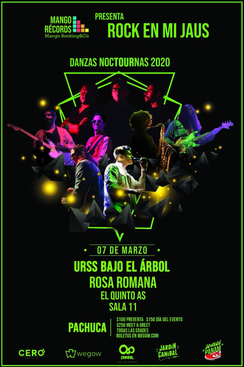 URSSbajoelarbol's tweet photo. Amigos de Pachuca, nos vemos este Sábado en #RockEnMiJaus show para todas las edades, boletos en @wegowmx , compartiendo con #ElQuintoAs , @RosaRomanaBand y #Sala11 / @CERO6Agencia / #MangoRecords 🔥🔥🔥#DanzasNocTOURnas Link: https://t.co/7wrkwvxLEf https://t.co/7mctzuPCbn