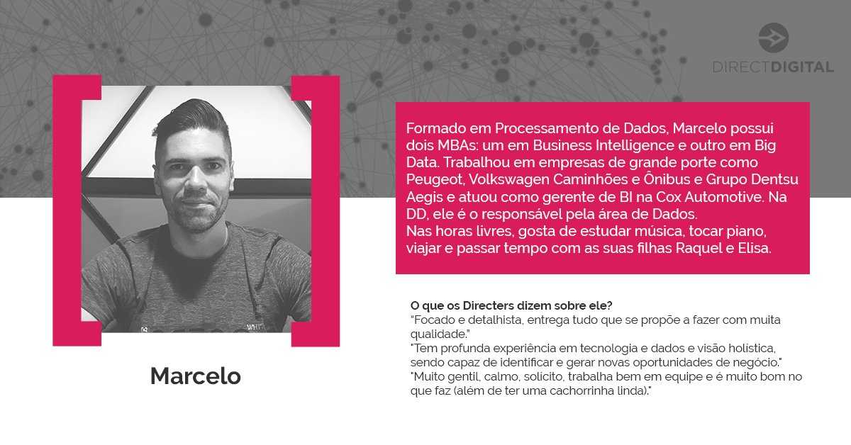 exato_digital's tweet photo. Temos muitos planos e novidades para este ano, por isso começamos 2020 aumentando nosso time! Hoje apresentamos o Marcelo, responsável pela área de dados na Direct Digital.

#DirectDigitalTecnologia #Directers https://t.co/RZAb2v7R18