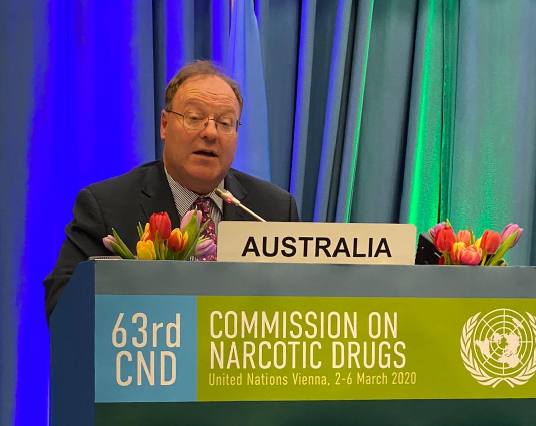 AusAmbVIE's tweet photo. 🇦🇺 remains committed to a balanced law enforcement & #HumanRights based approach to addressing the #WorldDrugProblem. We will continue to press for the abolition of the #deathpenalty in all circumstances. #CND63 @UNODC @dfat Read full statement here: https://t.co/H8CL6KewLU https://t.co/Fg4B6deHpd