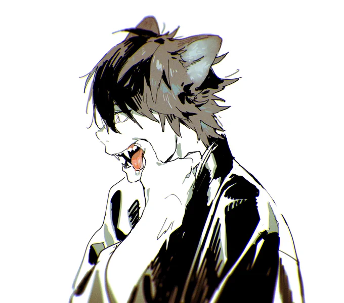 練は描きづらくて……描く度髪型が変わります 