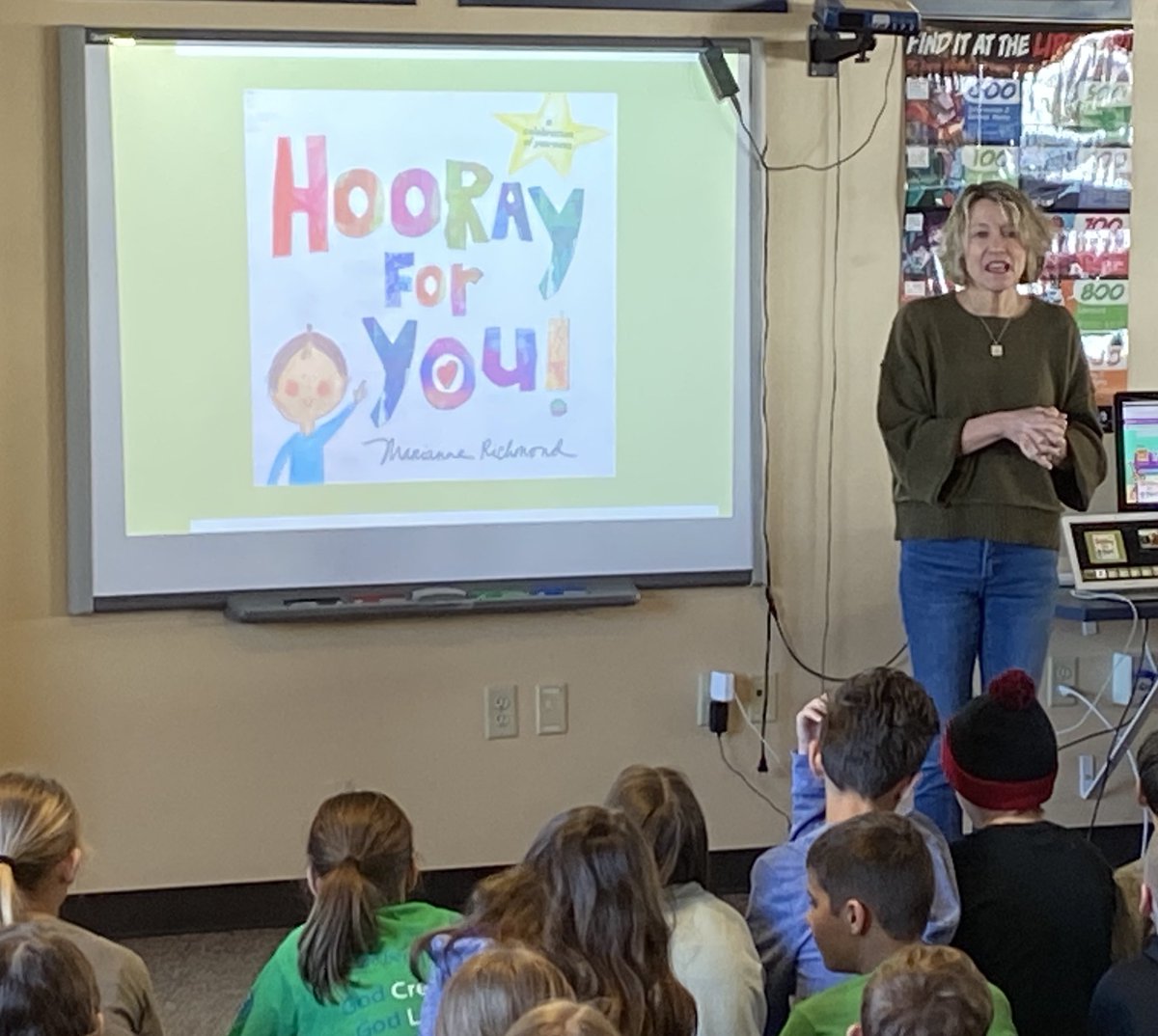 kathylewin's tweet photo. Marianne Richmond, Author/illustrator is Visiting Twin Lakes today!!  #hoorayforyou #youness ⁦@TLESotters⁩ ⁦@ISD728⁩ https://t.co/MmwKBpiS8d
