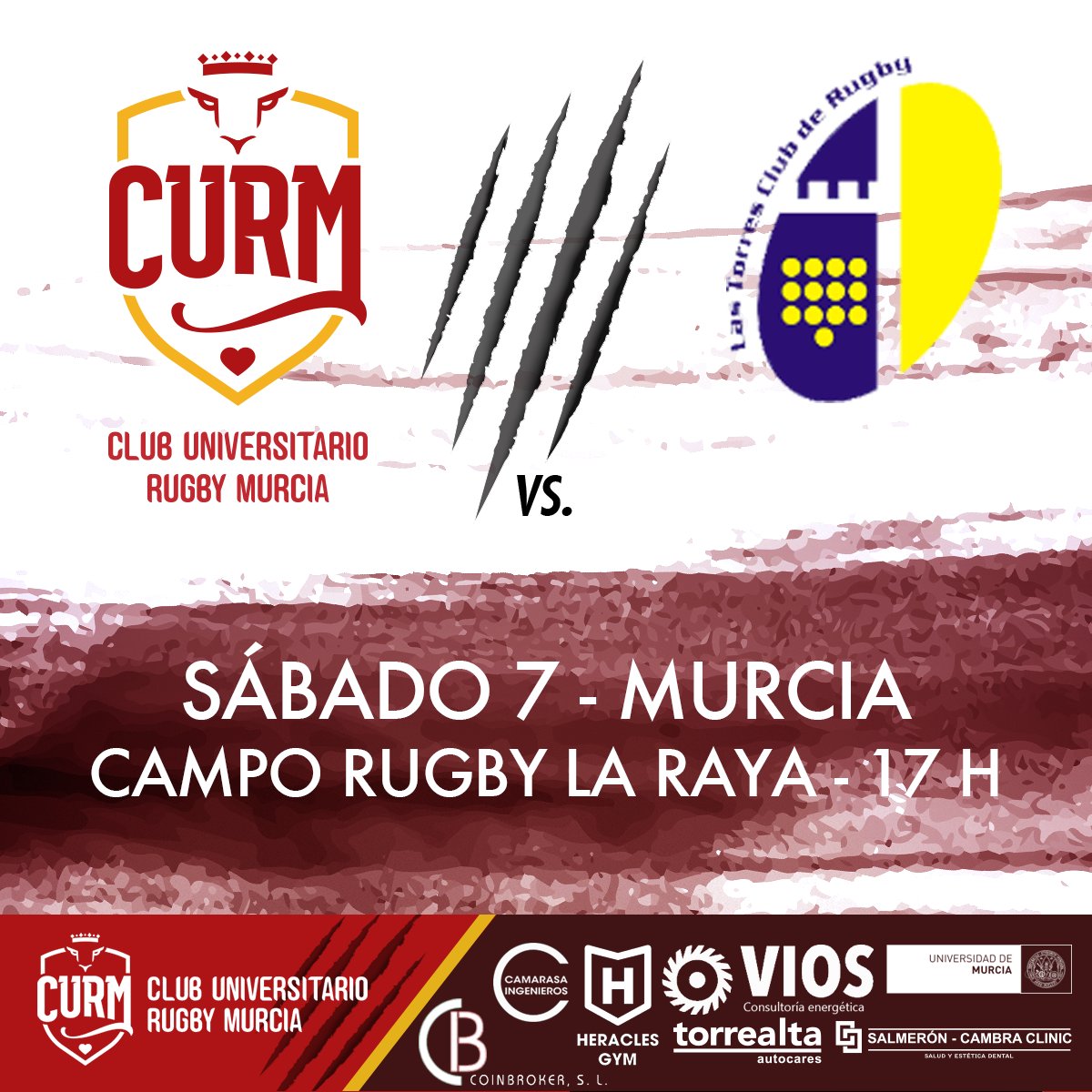 RUGBYMURCIACURM's tweet photo. 🔝ÚLTIMO PARTIDO DE LIGA EN CASA
Todo por decidir 🦁❤🏉
#GoCURM #Rugby #Murcia
@UMUdeportes @bustorrealta @viosenergia @HeraclesGym @RugbySpainCom @RugbierEurope @murciadeportes @radiomarcamur @LaOpiDeportes @laverdad_es @Murdiario @proyectoNMD @AytoSantomera @MiguelADepYSal https://t.co/B1TUwAgrIO