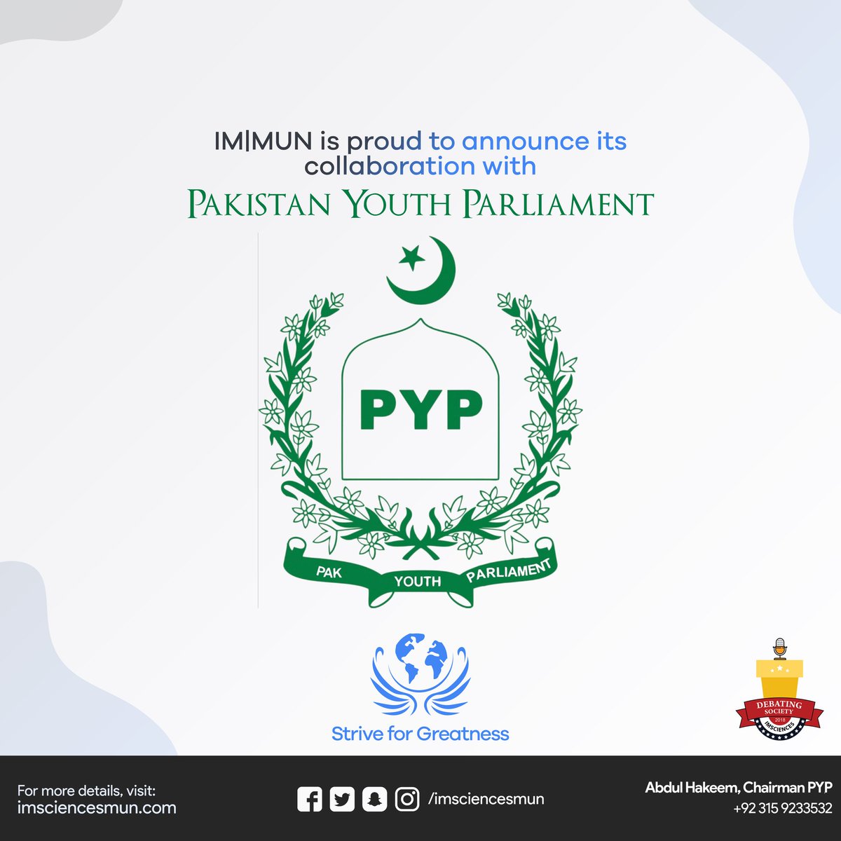 imsciencesmun's tweet photo. Pakistan Youth Parliament is a dedicated branch which aims to cultivate vigor, spirit, integrity and will take you to a journey where you'll transform into a unique pillar which will uphold the foundations of this society. https://t.co/qA9lMLd9Fs