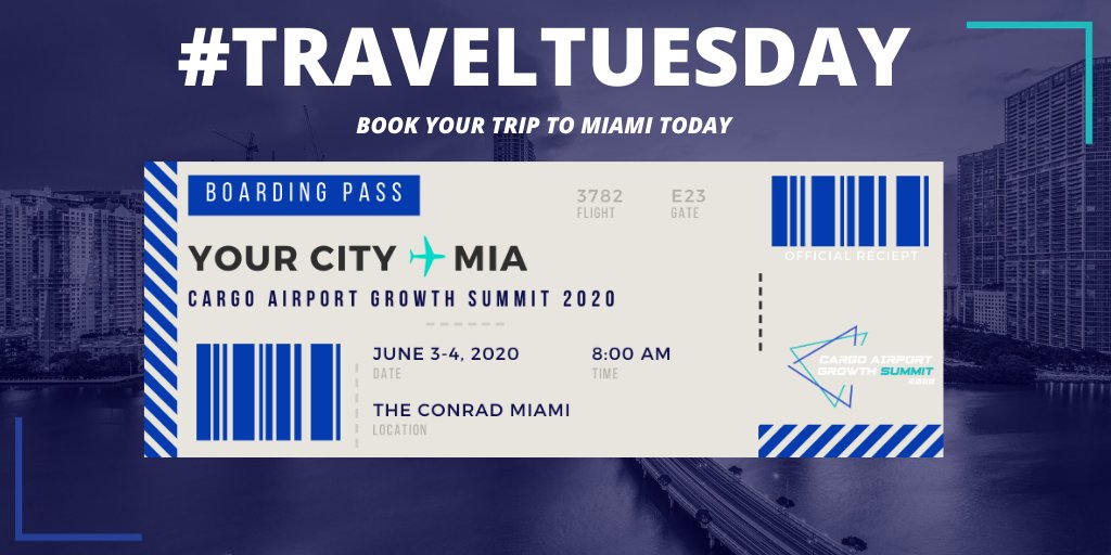 Make your travel plans and come join us for inspirational and exclusive networking with top-level executives in air cargo from around the world at the Conrad Miami. Stay up to date with event news: bit.ly/32z4vqz #TravelTuesday #Airports