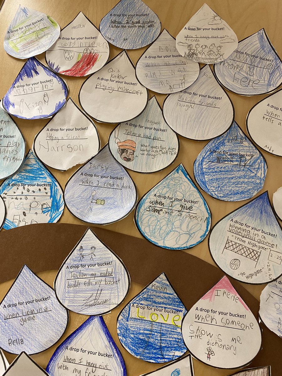 HighgateKinder's tweet photo. Thank you to our Grade 7/8 learning buddies for helping us learn many new ways to fill our buckets and the buckets of others #KindnessMatters #kindnesscounts @HighgatePS What can you do to fill someone’s bucket? https://t.co/Fol99Z1Y6q