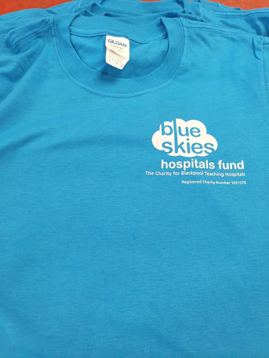 customizedltd's tweet photo. Another batch going out. Fundraisers event t-shirts for Blackpool Hospitals Blue Skies Fundraising Team. #charitytshirts #tshirts #printedshirts  #fundraising https://t.co/6LNtff3CPW
