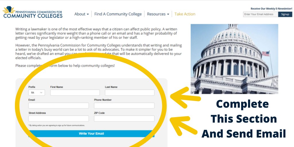 pacommunitycoll's tweet image. Please help @pacommunitycoll in their budget request by emailing your elected officials here: bit.ly/CCBeHeard. Complete a simple form and click send to make a huge impact on behalf of quality, affordable higher education in @PennsylvaniaGov. #PANeedsCommColl #FundCommColl