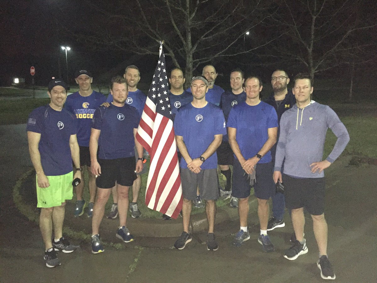 f3tupperware's tweet photo. 12 Pax from @F3Surge beat the odds and dodged the rain.  Great job men!  @F3LexSC.   We are all praying for @JohnDearDiary.  May God bless you. https://t.co/Cr8iiogRna