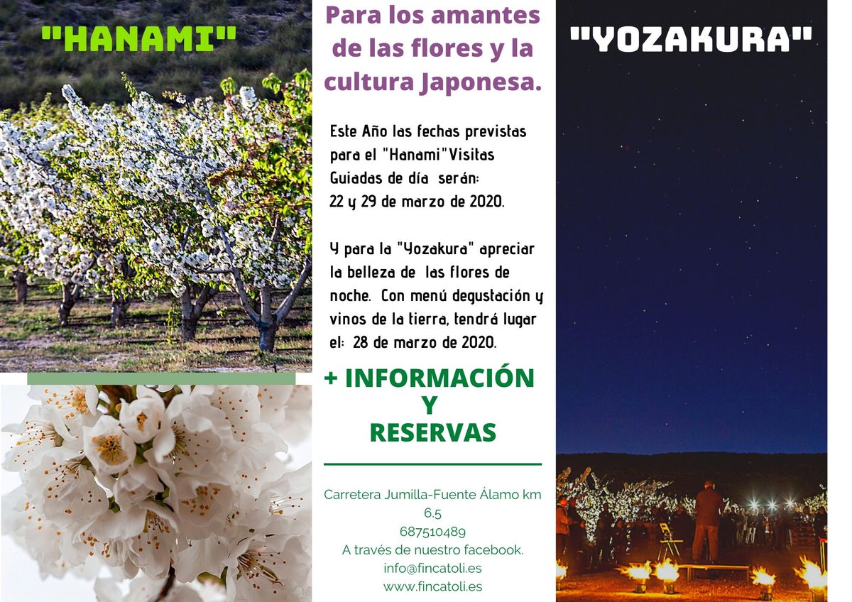 FincaToli's tweet photo. Todavía no has visitado nuestras fincas en plena floración 🌸🌸. No lo dejes escapar. Disfruta  de la belleza de los campos en su mayor plenitud.
A continuación os dejamos las visitas que se realizarán. Iremos publicando muchas más novedades sobre la visita nocturna. https://t.co/ZZ7Blgrid9