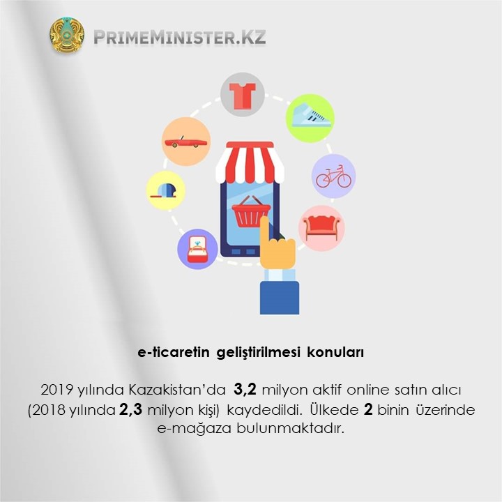 KZEmbassyTR's tweet photo. e-ticaretin geliştirilmesi konuları
2019 yılında Kazakistan’da 3.2 milyon aktif çevirimiçi satın alıcı (2018 yılında 2.3 milyon kişi) kaydedildi.
Ülkede 2 binin üzerinde e-mağaza bulunmaktadır.
#Kazakistan #Ekonomi #eTicaret #online #satış #fdi #investinkz #yatırım https://t.co/9yL7hu8PIl