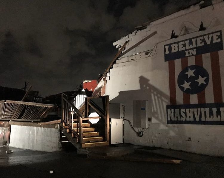 Prayers out to the city of Nashville and those effected by the tornadoes. It’s no coincidence that this mural is still standing. #nashvillestrong