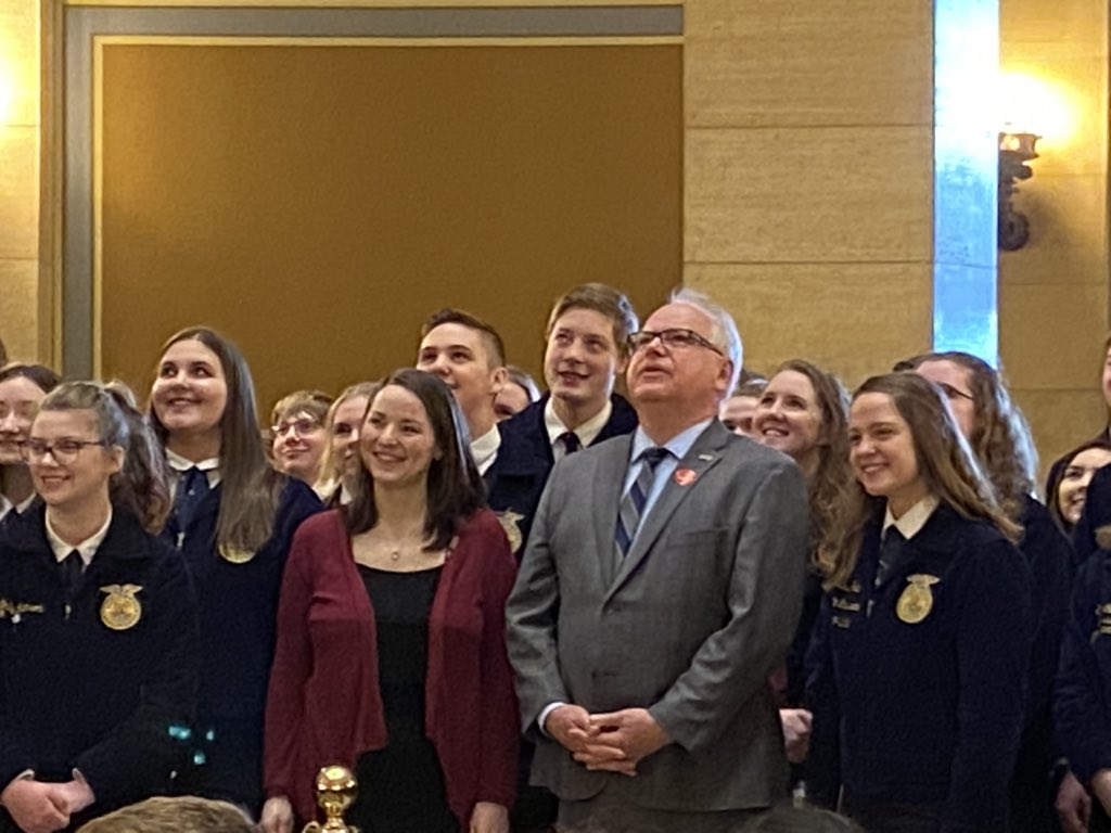 ACBaileyMN's tweet photo. I want to thank all FFA students and advisors for bringing your awesome students to Capitol and I hope you have a great day doing visits!! @MNagriculture @MNFFA @FLRANGERS @MnAgEdLead @MNFFAFoundation @GovTimWalz @ThommyPetersen @RepPoppe https://t.co/p6CdpP2FrP