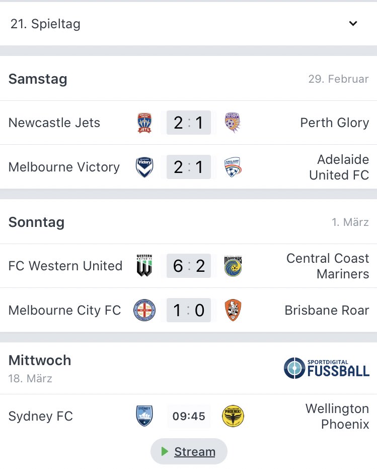 ALeague_Germany's tweet photo. Der 21. Spieltag ist fast vorbei. Wir haben sich euere Teams geschlagen?

#ALeague https://t.co/3uEUqloC9p