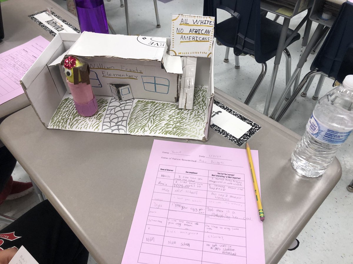 sierotowiczBC's tweet photo. After researching famous African Americans last month, students finally got the opportunity to learn even more through their friends’ creative projects! It was a successful museum walk! @jaime_maccarone    @LRogolAP https://t.co/Mfar6HReFp