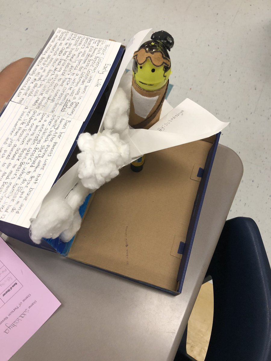 sierotowiczBC's tweet photo. After researching famous African Americans last month, students finally got the opportunity to learn even more through their friends’ creative projects! It was a successful museum walk! @jaime_maccarone    @LRogolAP https://t.co/Mfar6HReFp