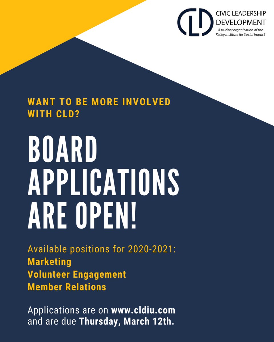 CLDatIU's tweet photo. Want to get more involved with CLD? Apply for the board!! https://t.co/W53hrKSfO9