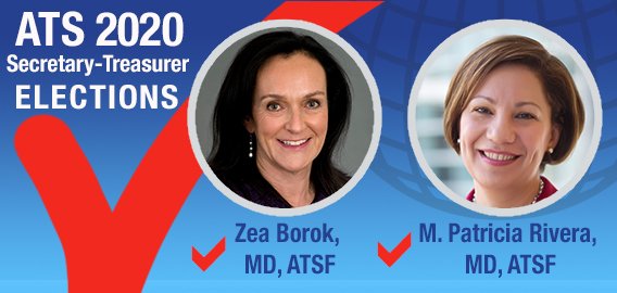 Voting is now open for the 2020 ATS Secretary-Treasurer! The two candidates are Zea Borok, MD, ATSF and M. Patricia Rivera, MD, ATSF. Vote now: thoracic.org/vote/secretary…