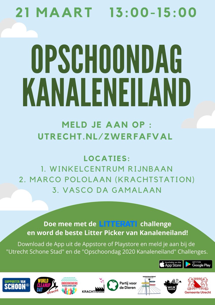 WorldCleanupDa1's tweet image. Niet alleen in September, maar het hele jaar maken we schoon! Doe je ook mee in Kanaleneinland op 21 maart? Meld je aan op utrecht.nl/zwerfafval of supportervanschoon.nl/actie/?id=81197
