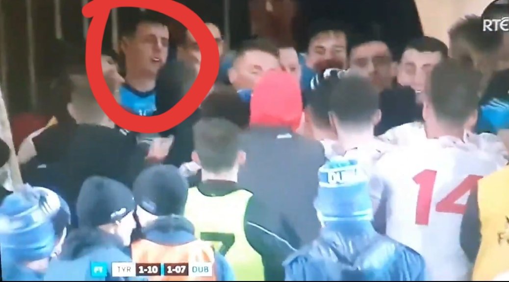 The3753Cruithne's tweet photo. Brian Howard: "I actually was first off the pitch so I was in the dressing room at this time. I heard a bit of commotion but I was genuinely in the dressing room."

You were right in the middle of it ye lying prick. https://t.co/y7pcBABTdi