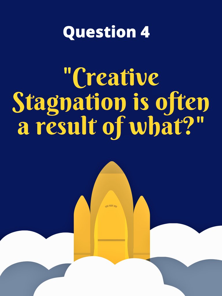 WarningLana's tweet photo. Q4: Creative Stagnation is often a result of what? #SMSUtlap #tlap @burgessdave @kiddielitprof https://t.co/3tZBIoHWK8