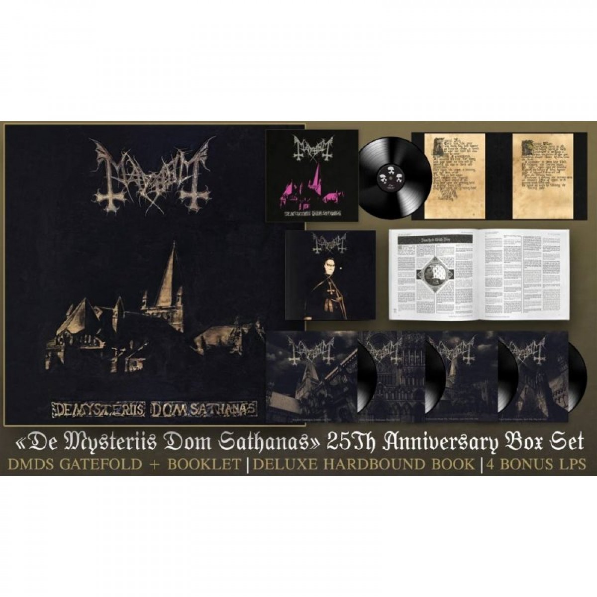 EaracheRecords's tweet photo. #EaracheNews🗞️
◾️Mayhem 'De Mysteriis Dom Sathanas' 25th anniversary boxset now available from the webstore (x5 vinyl LP + Book) 
https://t.co/h8KzK6UpoM #vinyl #blackmetal #mayhem #boxet https://t.co/34DDh7LRW9