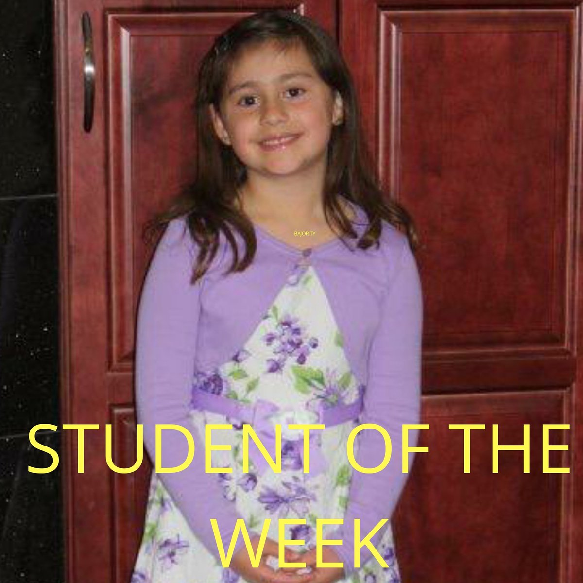 The student of the week is "Bajority" Aliya! Aliya is the president of our Rotary club and she is also in the Student Union. She is always involved in school events and she is super friendly and always positive! Congrats Bajority!
