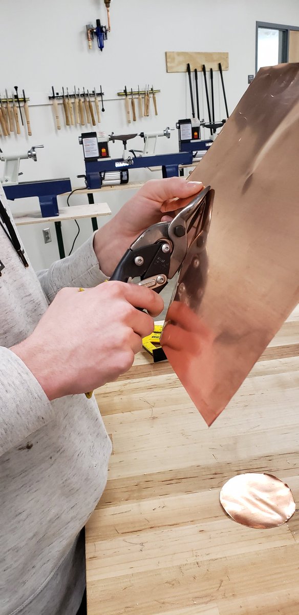 jchswoodshop's tweet photo. #metalstech students starting their first handtools project. #copperroses. https://t.co/EYJAfObZhs
