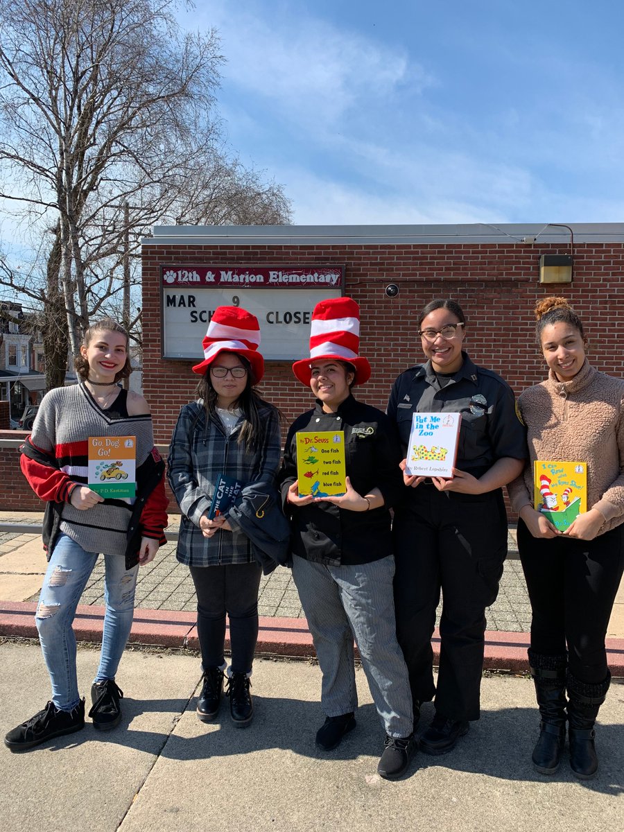 RdgMuhlCTC's tweet photo. Our NTHS students celebrated Dr. Seuss' birthday by sharing their love of reading with students from local elementary schools. Thank you Muhlenberg Elementary Center and 12th & Marion for having us! #RMCTC https://t.co/yXSnZmxHRZ