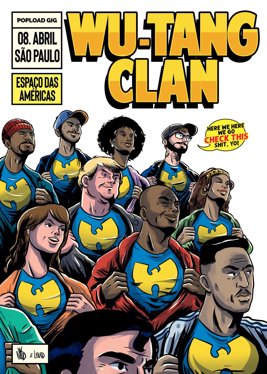 Popload's tweet photo. Se liga no pôster lindo do #PoploadGig com @WuTangClan! 👐🏾
Arte de @LoudWagner & @LoadComics, dupla que desenvolveu o famoso "Rap em Quadrinhos"! No projeto, ilustravam capas de HQ's mesclando super heróis com MC's: https://t.co/eztsP0j0Zd
Ingressos: https://t.co/la17p8uS1Z https://t.co/NvlERzTNlW