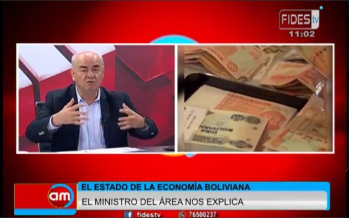 JohnArandia's tweet photo. "El MAS dejó una deuda millonaria que asciende a 19.000 millones de dólares.
El despilfarro económico equivale a 70 años de gobiernos anteriores."
Ministro de Economía en #amFides https://t.co/KTmrtbnpM8