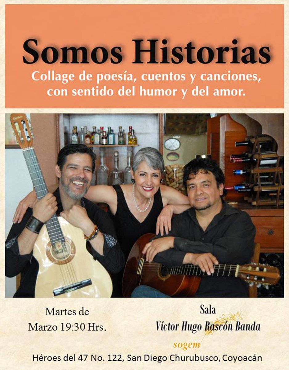 Iniciamos temporada HOY. 
Velada literario-músico-editorial
Les esperamos todos los martes de marzo a las 19:30 Hrs. #SalaVictorHugoRascónBanda #Coyoacán <a href="/sogem_mx/">SOGEM</a>  
<a href="/arteycultura/">Cartelera Cultural</a> <a href="/MexCultural/">México Cultural</a> <a href="/promocionLibros/">Promoción de Libros</a> <a href="/GuiaCoyoacan/">Guía Coyoacán</a> <a href="/CarteleraCM/">CarteleraCDMX</a> <a href="/senioratequila/">Libros y tragos</a>