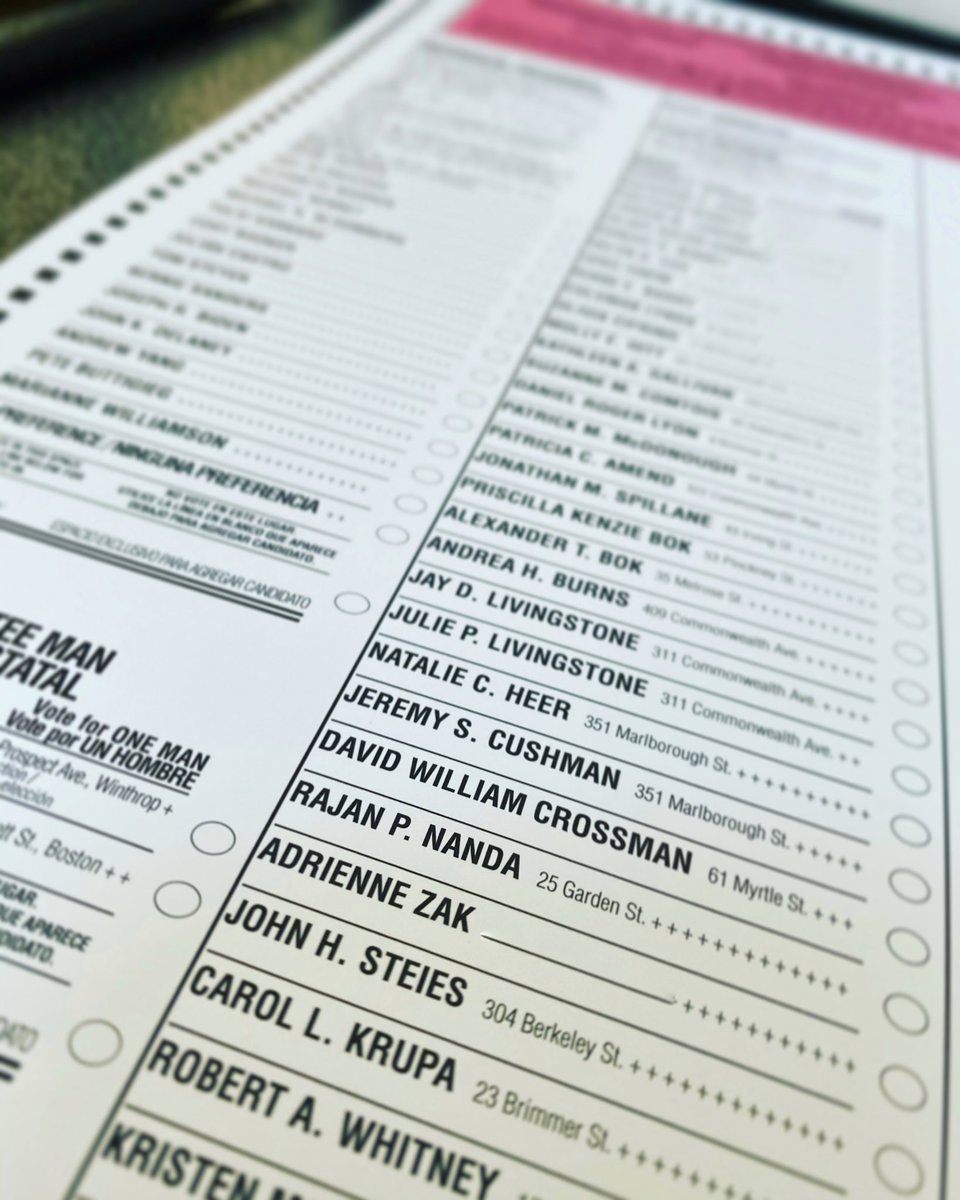 ZakAdrienne's tweet photo. Surreal experience voting for myself and the rest of the @bostonward5dems this morning! Feeling grateful for those who came before us to make this an opportunity for me and for women everywhere #bospoli https://t.co/aym72iTt89