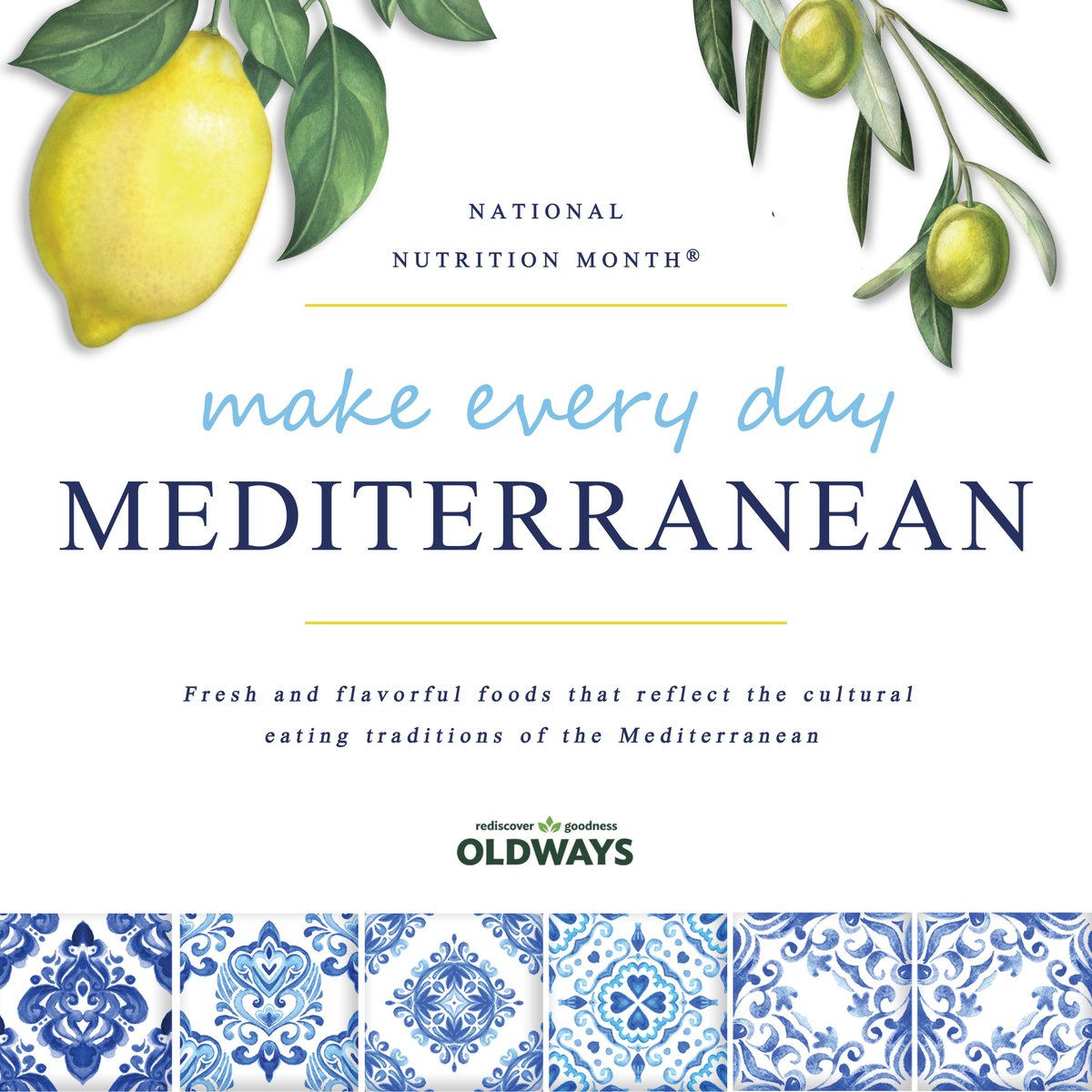March is #NationalNutritionMonth and this year's theme is "Makre Every Day #Mediterranean!" The Mediterranean diet has been rated the best diet for 2020 by <a href="/usnews/">U.S. News & World Report</a> and we're serving lots of delicious Mediterranean foods this month! #NNM2020 #RAatHMS #HMSeats #MediterraneanDiet